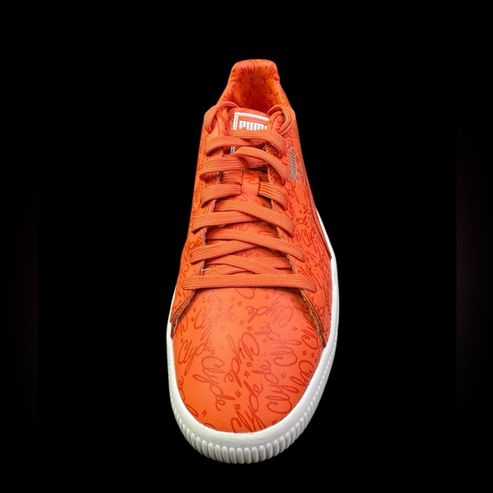 Puma Clyde Script Mens Sneakers Orange/Pumpkin/White Men's US Size 10.5 - Picture 9 of 15